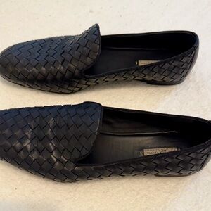 Bottega Veneta Black Woven Leather Shoes